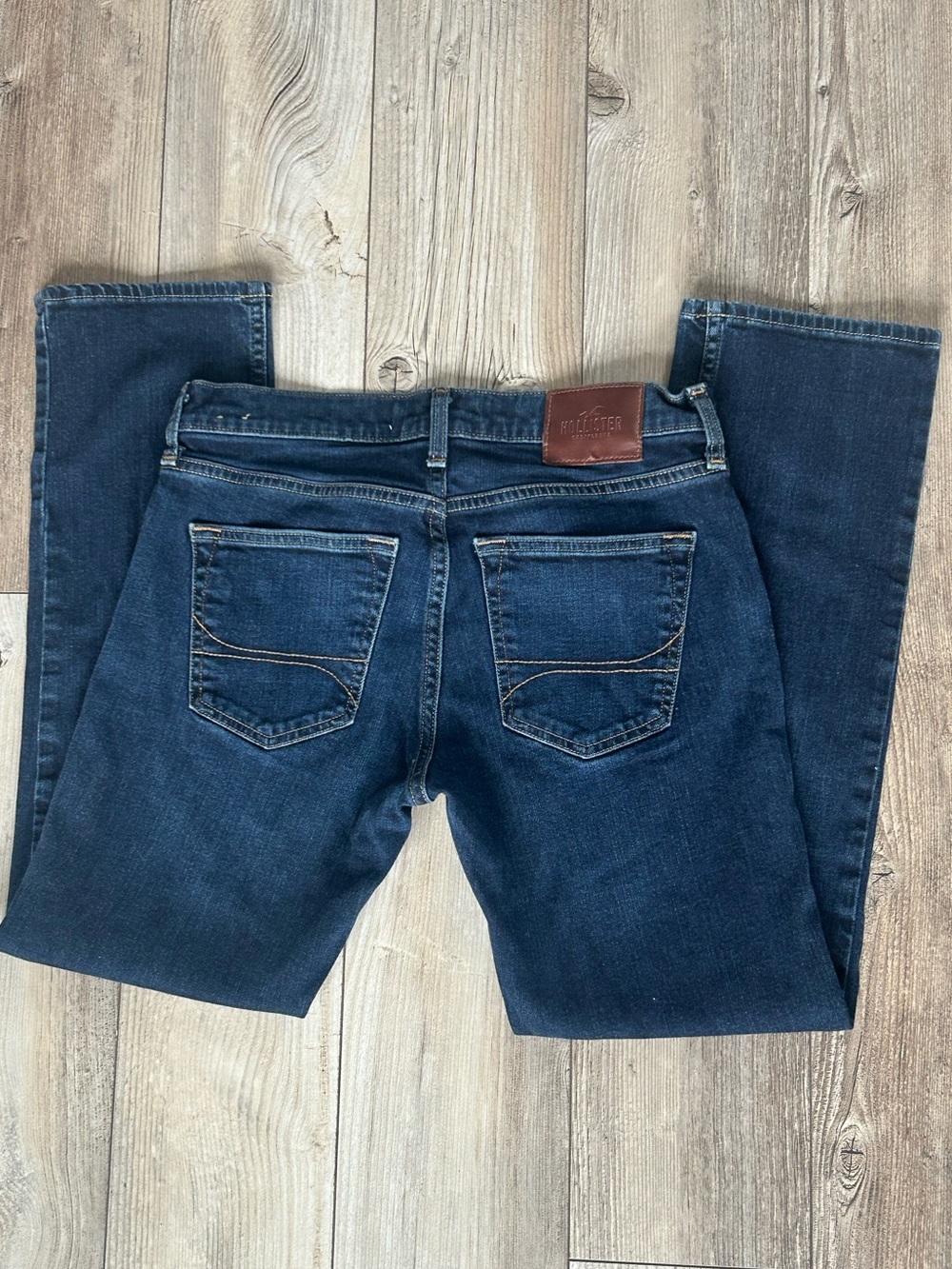Hollister Mens Slim Straight Jeans W29 L30 Dark Wash Stretch 29x30 Denim